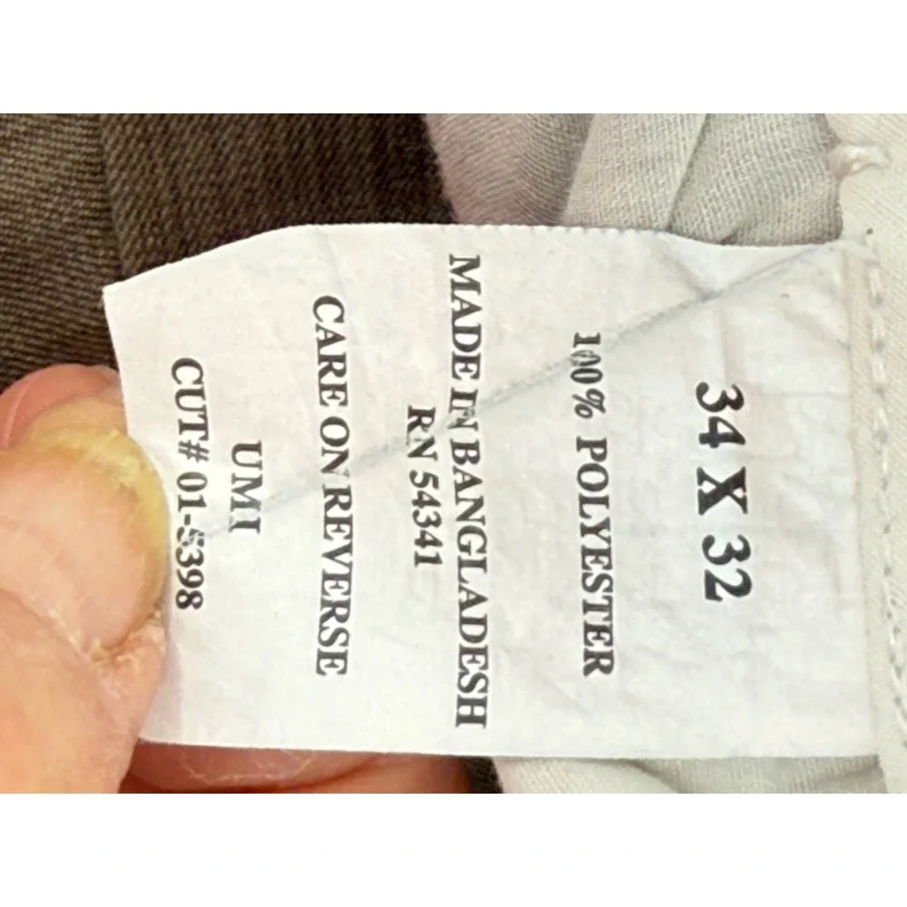 Louis‎ Raphael Tailored Pleated Striped Dress Pants Men 34x32 Khaki Tan